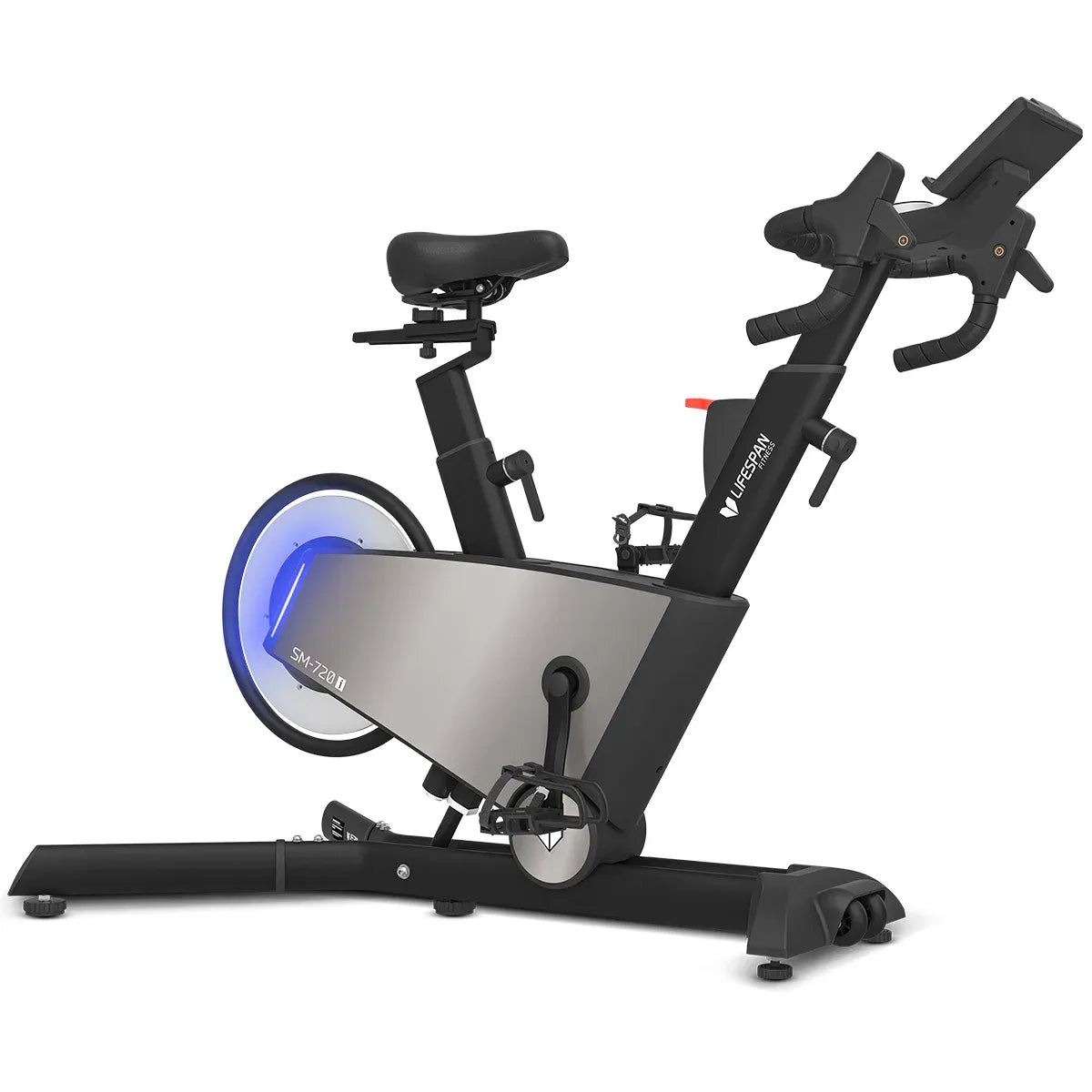 Spin bike featuring magnetic resistance and incline/decline adjustments, model SM-720i.