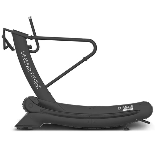 Manual Treadmill Lifespan Fitness Corsair FreeRun 105 side view for high-performance cardio workouts.