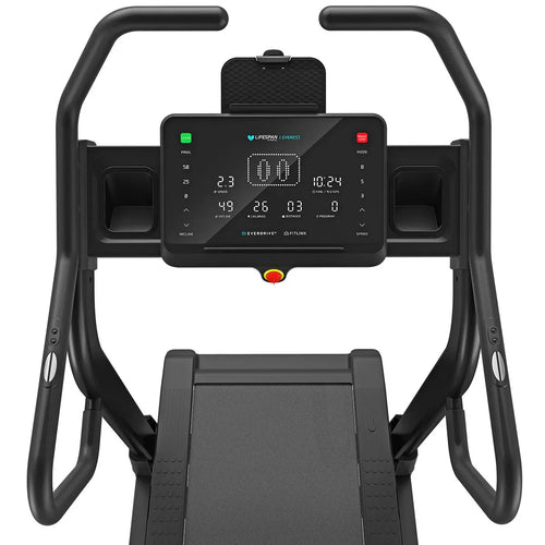 Incline Treadmill dashboard view with digital display showcasing speed, calories, and incline settings.