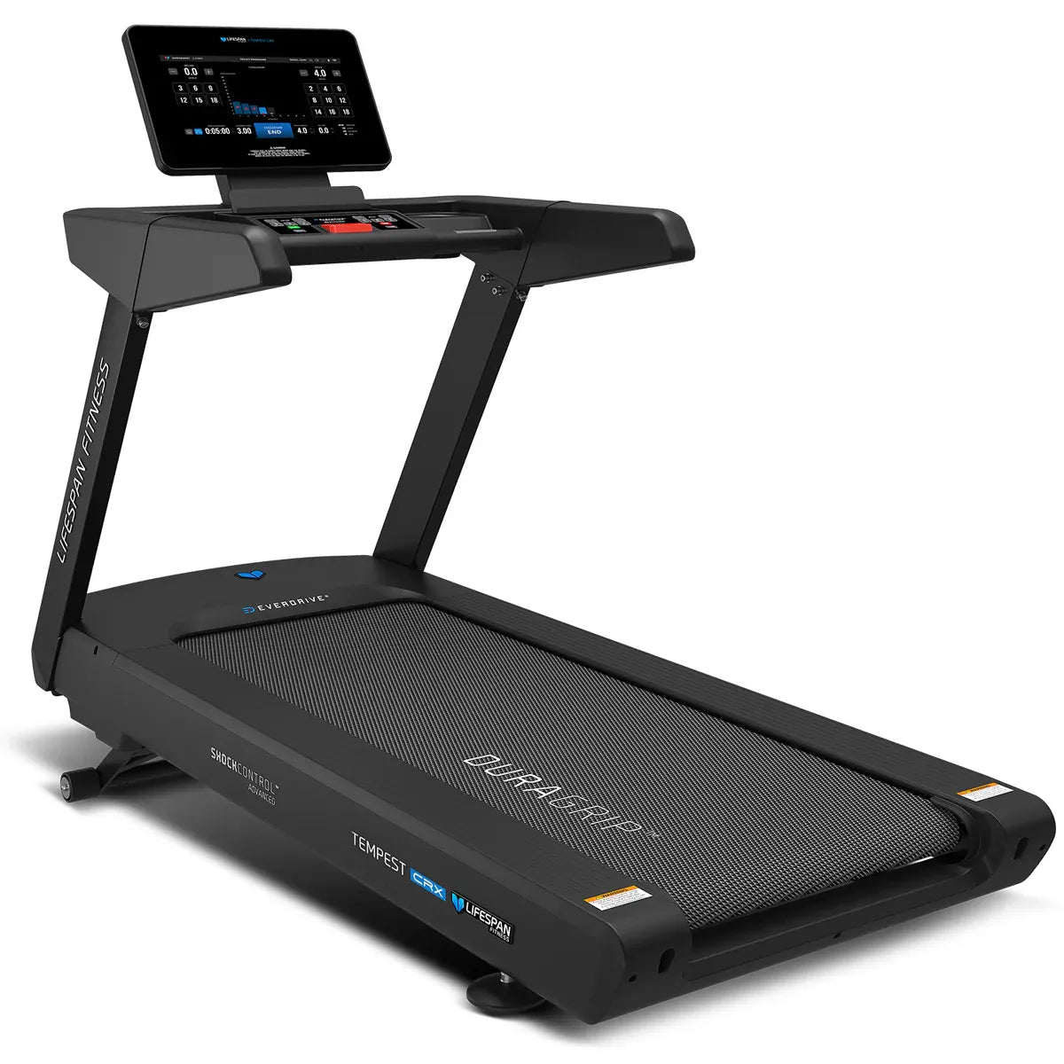 Commercial Treadmill – Lifespan Tempest CRX Smart TFT with sleek design and advanced control panel features.