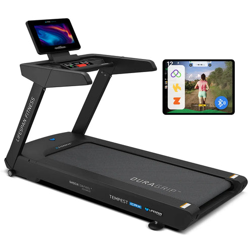 Commercial Treadmill – Lifespan Tempest CRX Smart TFT with advanced touchscreen display and realistic workout features.