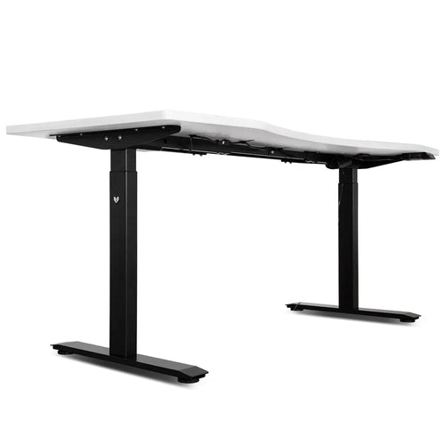 Walking Pad Treadmill with ErgoDesk, a height-adjustable standing desk featuring dual motors and a sleek design.