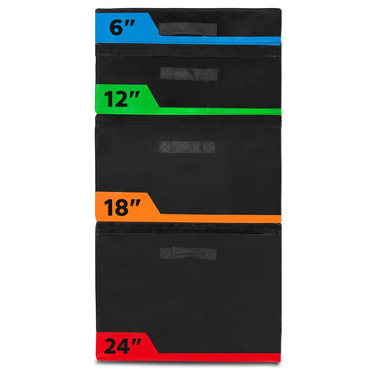 Plyo box set stackable soft 6, 12, 18, and 24 inch heights for versatile workouts