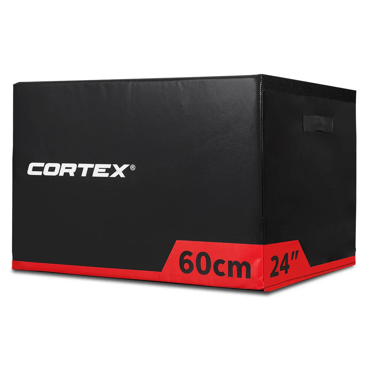 Plyo box set with Cortex branding, stackable soft design, 60cm height for versatile workouts.