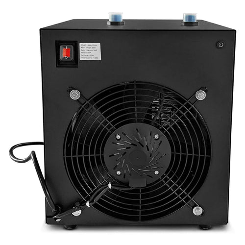 Cold Plunge Ice Bath T2 Chiller back view with fan and control switch for optimized cold therapy.