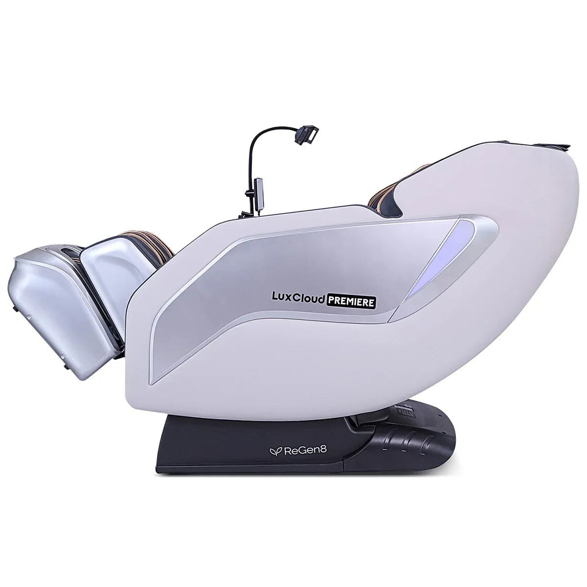 Massage Chair ReGen8 LuxCloud Premiere in a sleek design, showcasing zero gravity comfort and luxurious styling.