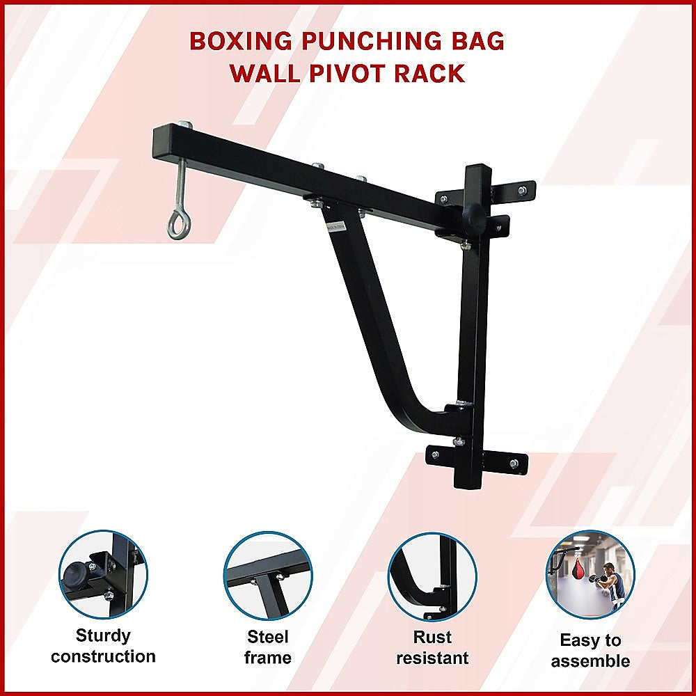 Wall-Mount Pivot Rack for Boxing Punching Bag – Space-Saving Training Bracket