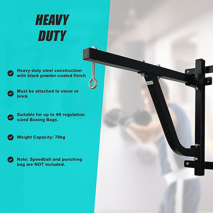 Wall-Mount Pivot Rack for Boxing Punching Bag – Space-Saving Training Bracket