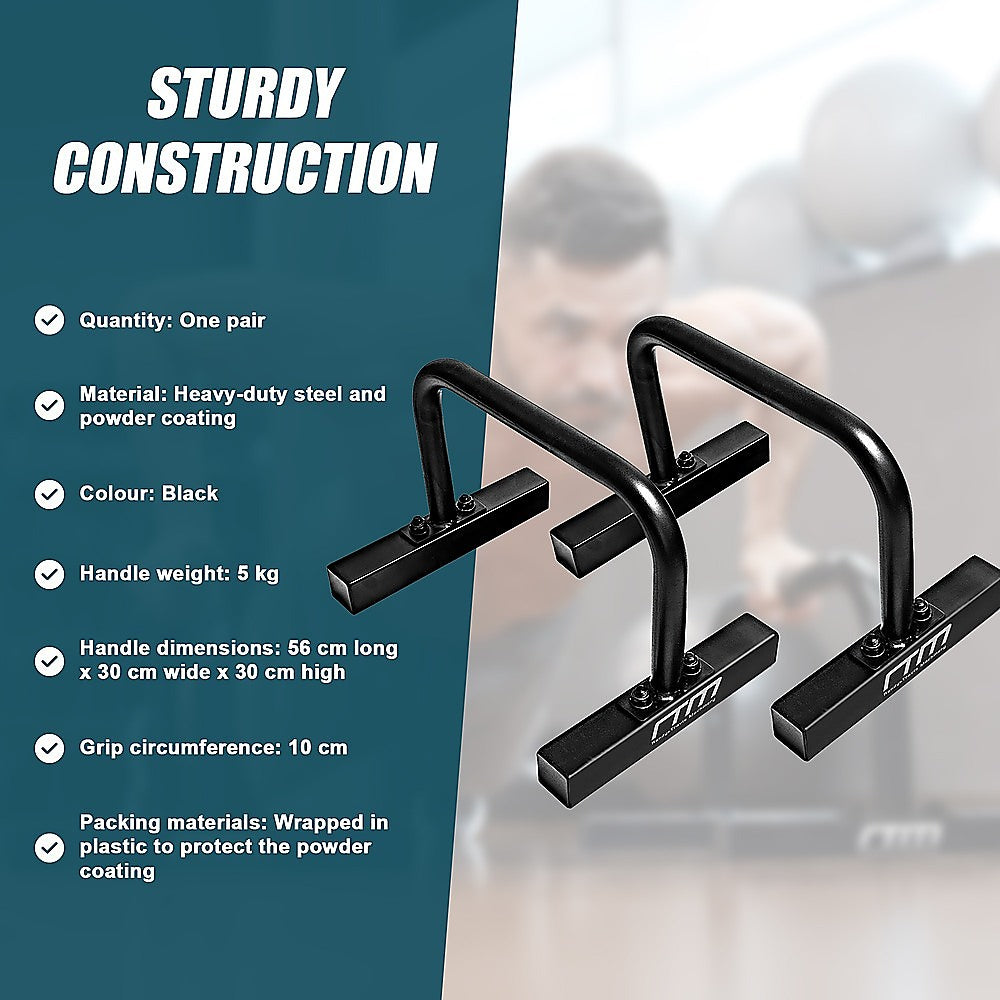 Steel Parallette Bars for push up and dip workouts