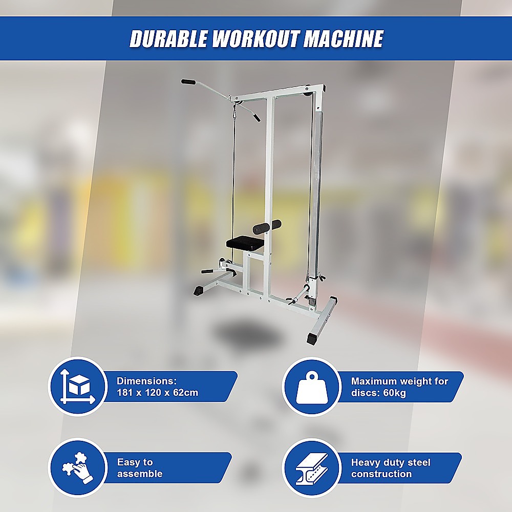 Home Fitness Multi Gym Lat Pull Down Machine with bench and durable design
