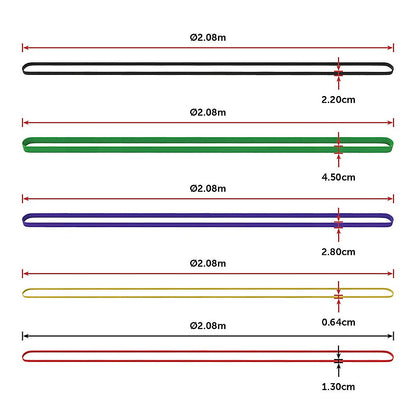 Resistance Band Loop Set of 5 Heavy Duty Gym Yoga Workout