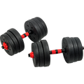 Adjustable Dumbbell Set 20kg Rubber Barbell Home Gym