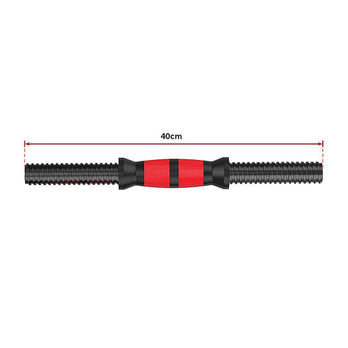 Adjustable Dumbbell Set handle viewed from the top, featuring a rubber grip and measuring 40cm in length.