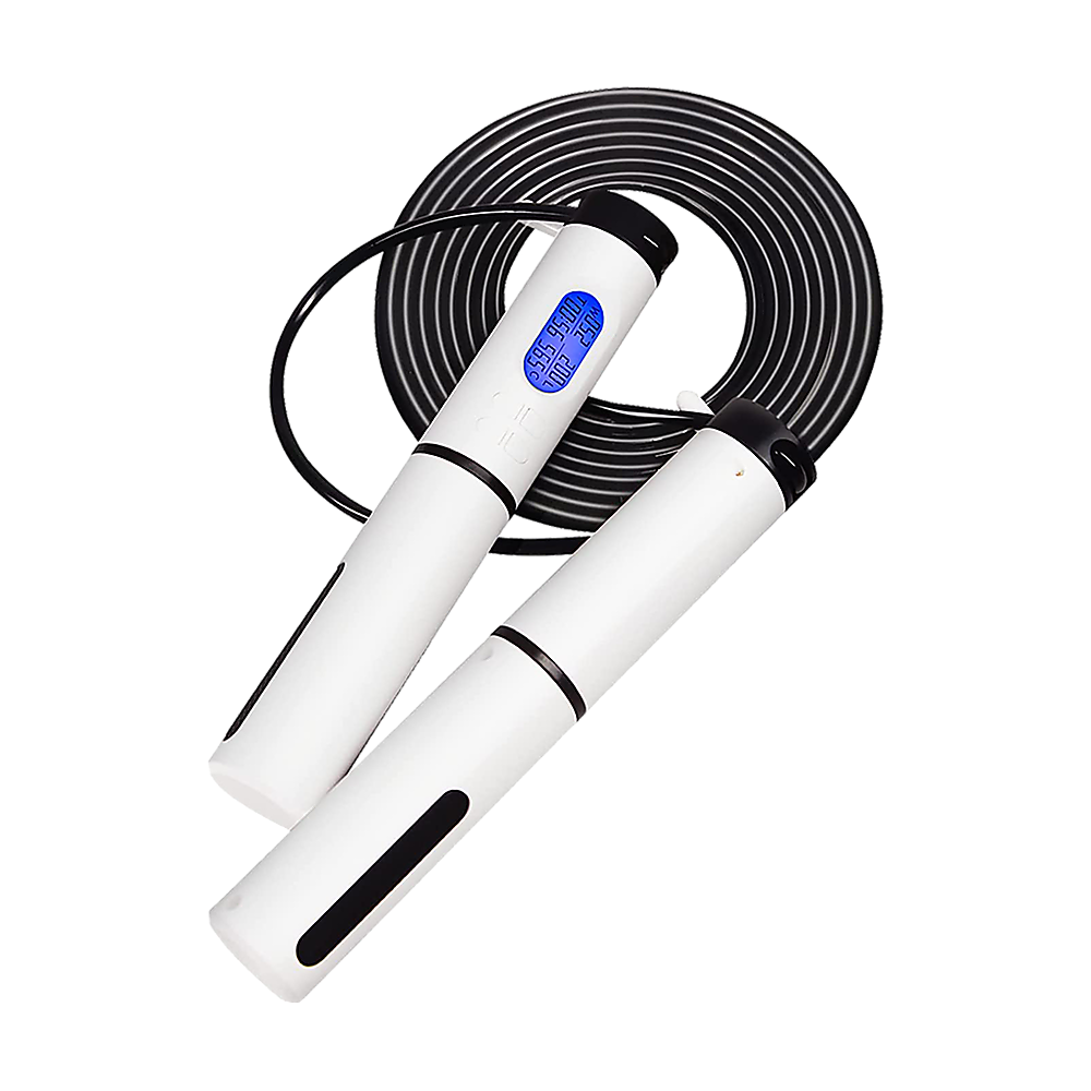 Smart jump rope with counter and adjustable ropeless mode
