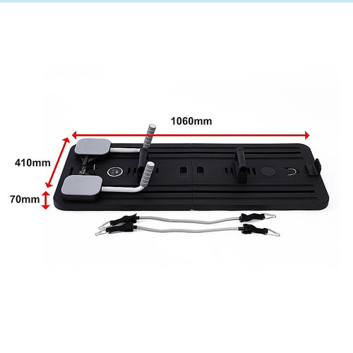 Abdominal Board Pilates Reformer with dimensions showing length, width, and height for core training.