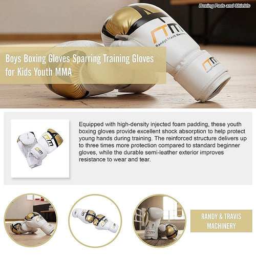 Boxing Gloves - Boys Sparring Training Gloves for Kids Youth MMA with high-density padding and durable construction.
