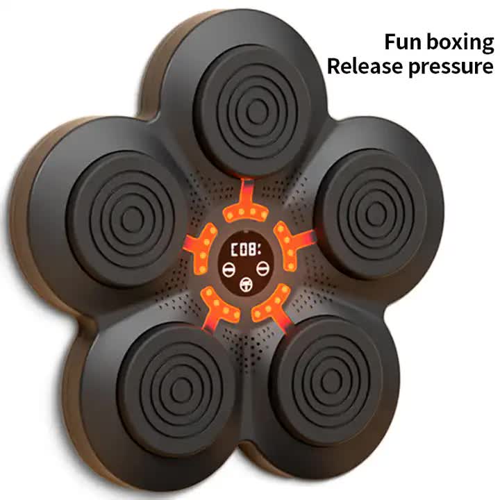 Smart Boxing Training Pad with LED lights and gloves for interactive home workouts.