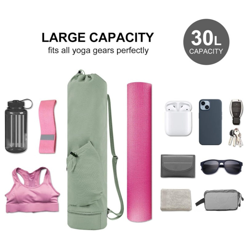 Durable off white yoga mat backpack for gym and travel