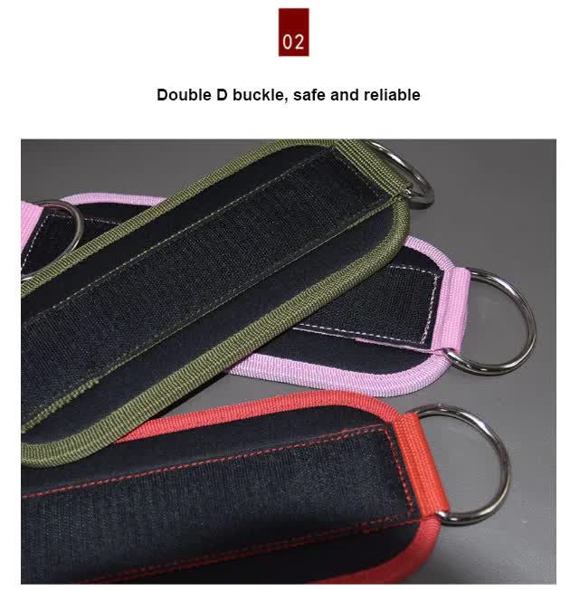 Grey Adjustable Ankle Straps Set for Leg and Glute Training