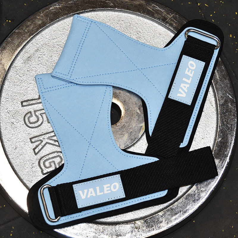 Blue gym palm guard wrist straps