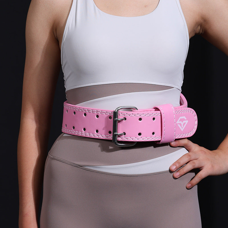 M Pink Professional Weightlifting Belt with sponge padding for deep squats
