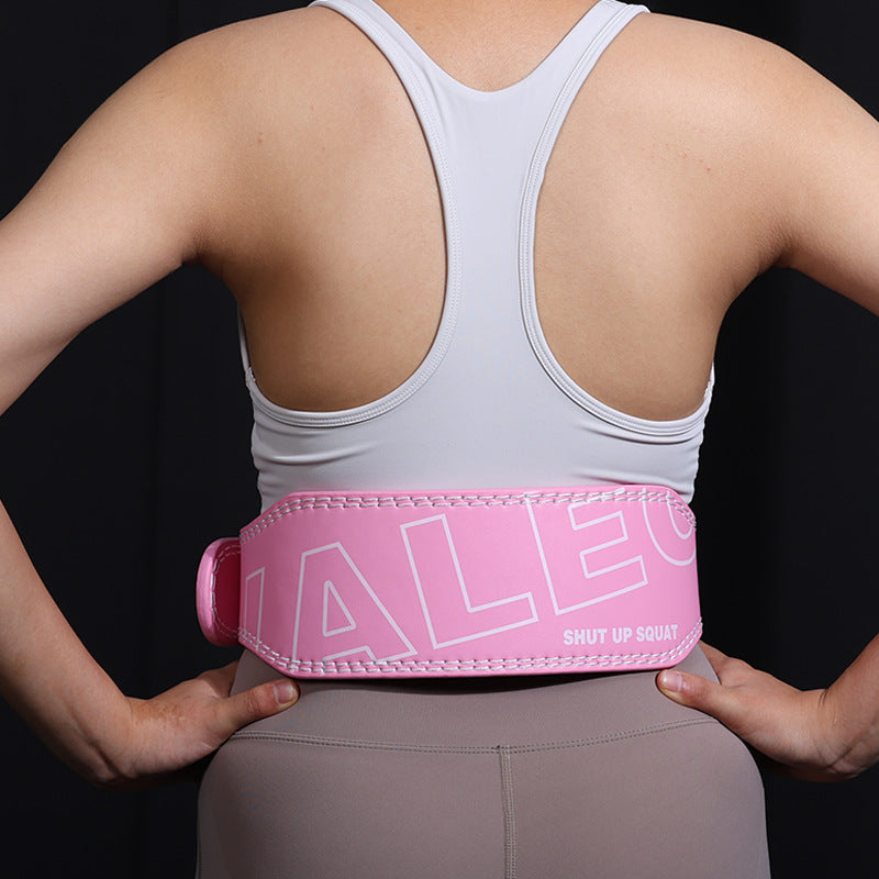 L Pink Professional Weightlifting Belt with sponge padding for squats