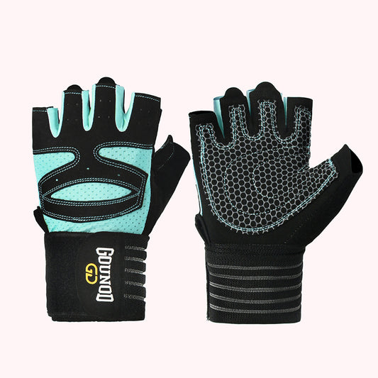 Black and blue gym gloves size S