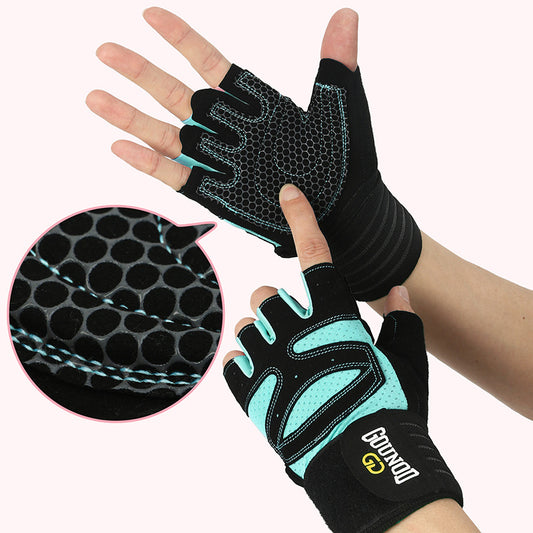 Black and blue gym gloves size M