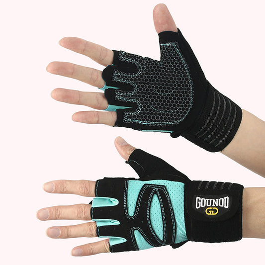 Black and blue gym gloves size L