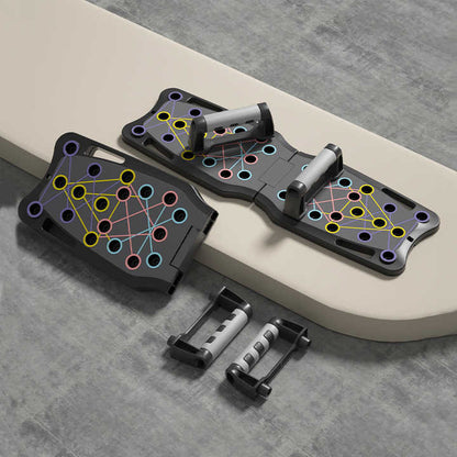 Portable Black Push-Up Bar with Resistance Bands for upper body