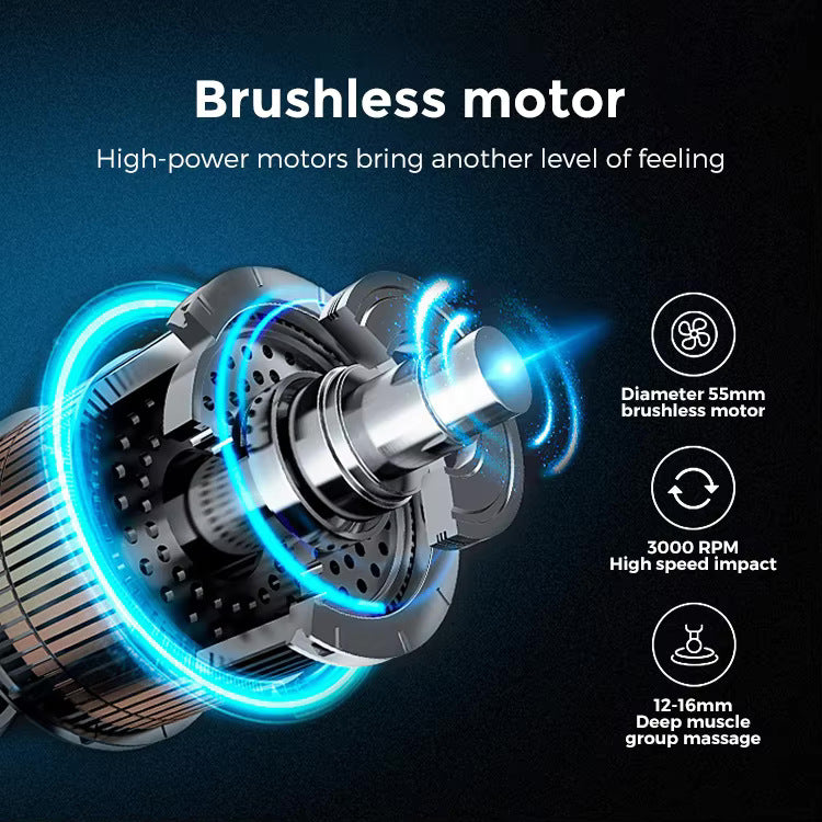 Brushless motor of Percussion Massage Gun showcasing high-power technology for deep muscle group massage.