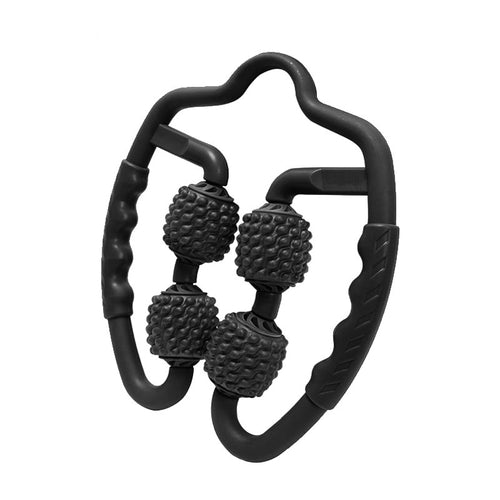 Foam roller leg massager set of 2 black muscle recovery tool for targeted muscle relief and circulation.