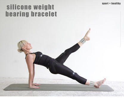 2lb Khaki Adjustable Silicone Wrist & Ankle Weights for yoga and running