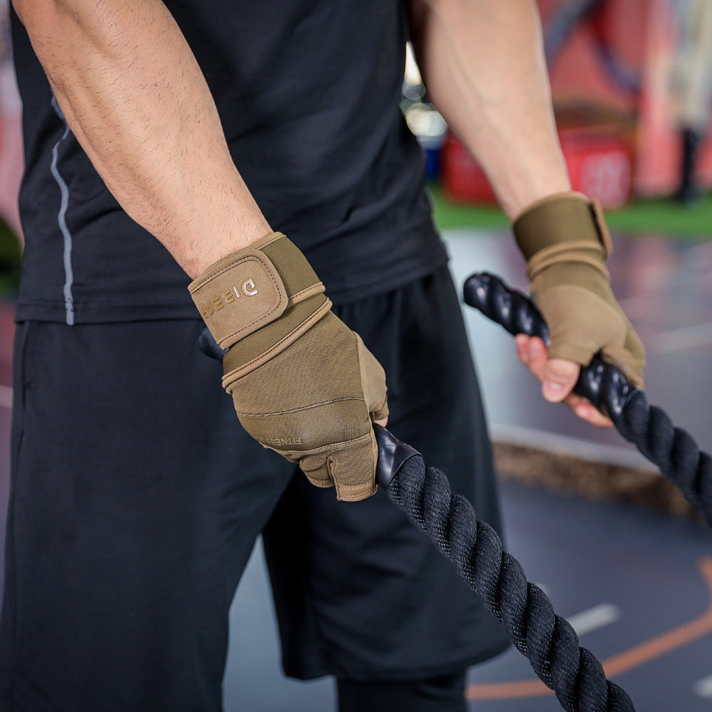Green workout gloves with wrist support S for gym training